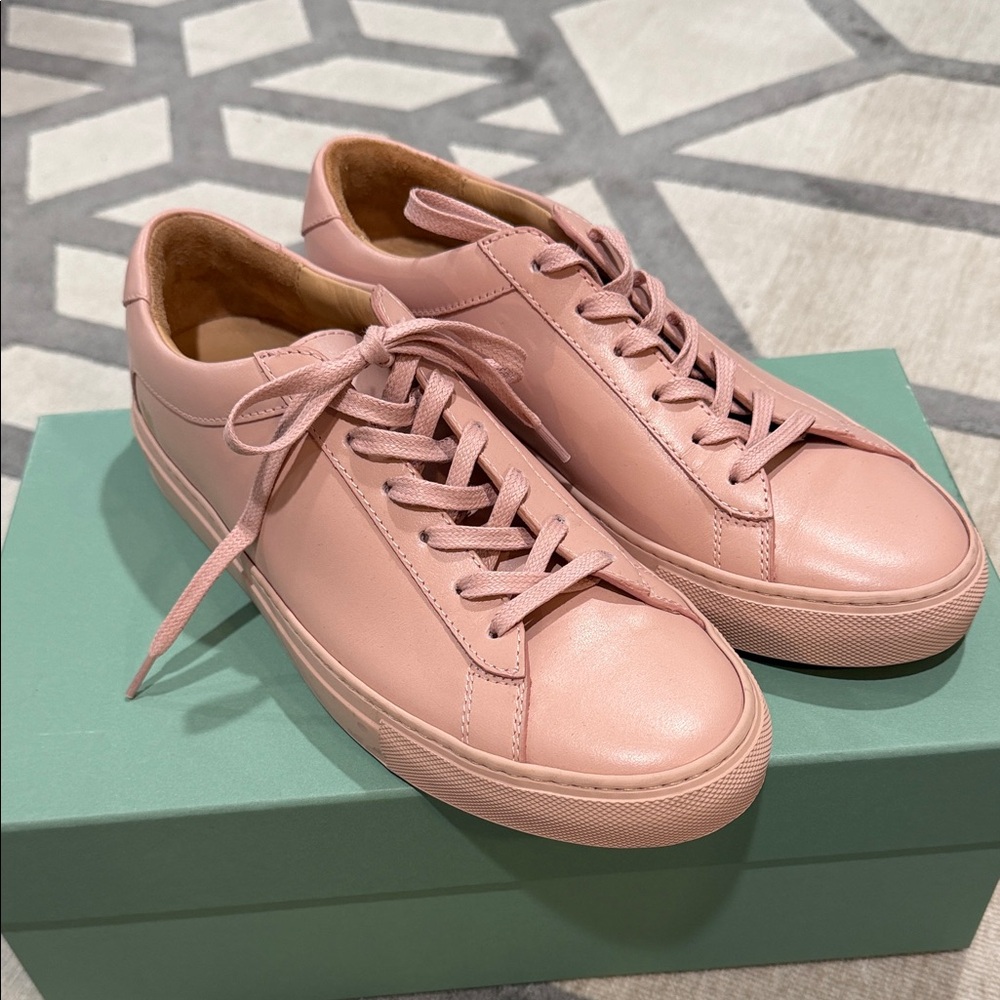 KOIO Blush Pink Leather Low-Top Sneakers